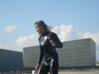 Con el kursal de fondo